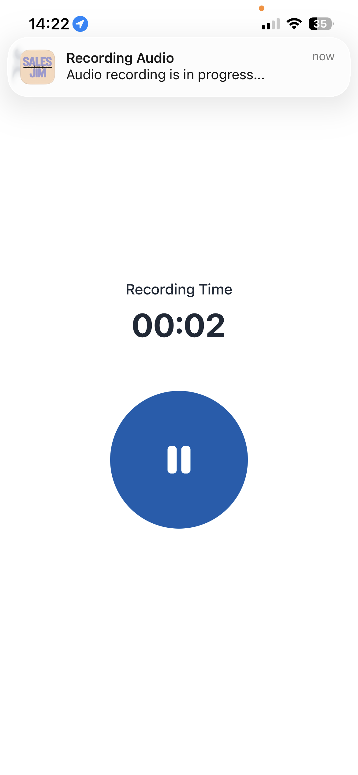 Ambient recording — audio capture in progress